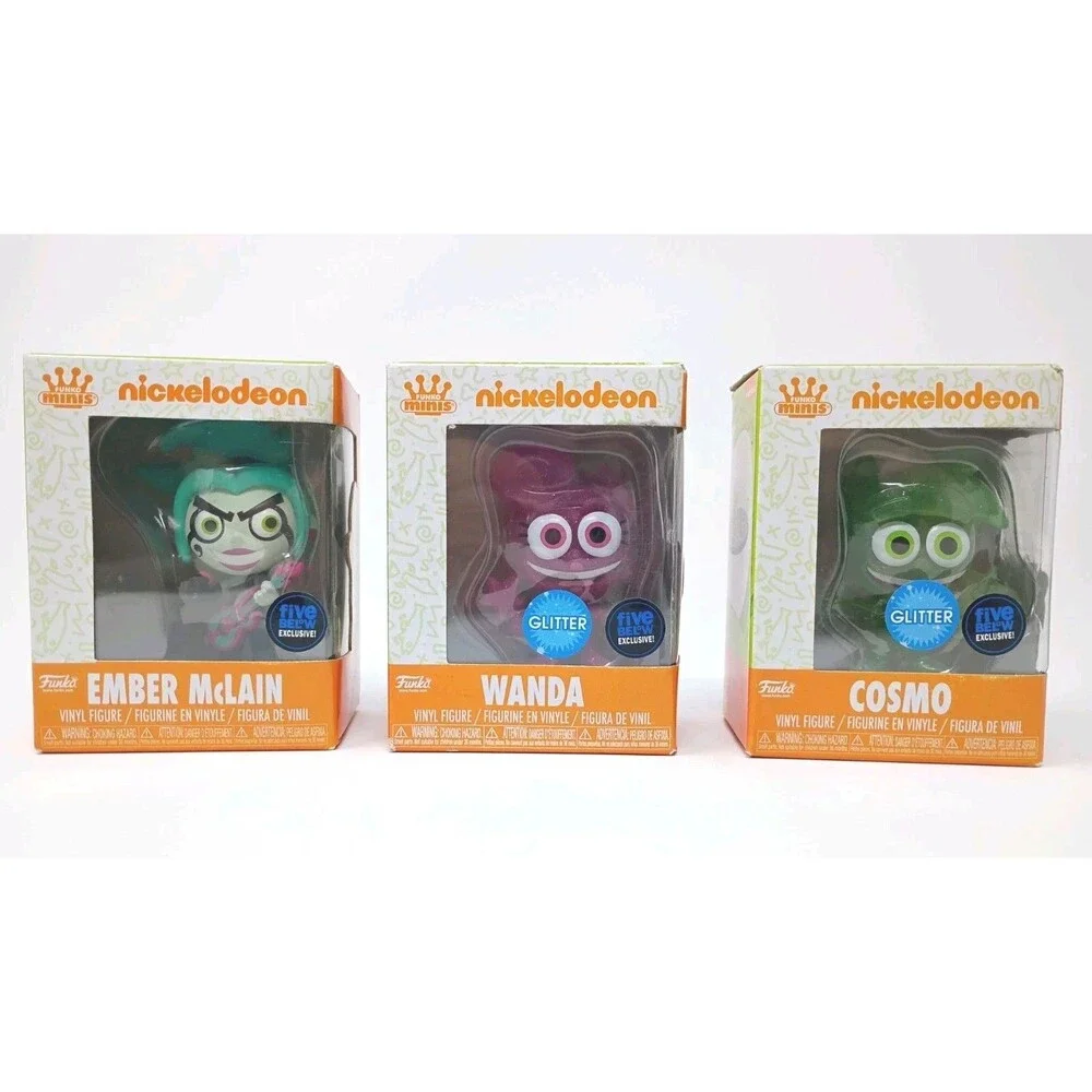 Funko Minis Nickelodeon -Cosmo Wanda glitter & Ember McLain Set Five below Excl.